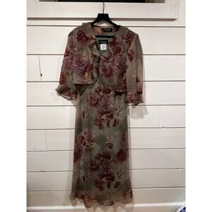 Vintage Miss Dorby's 80s 90s Pencil Dress With Light Wrap Size 10P